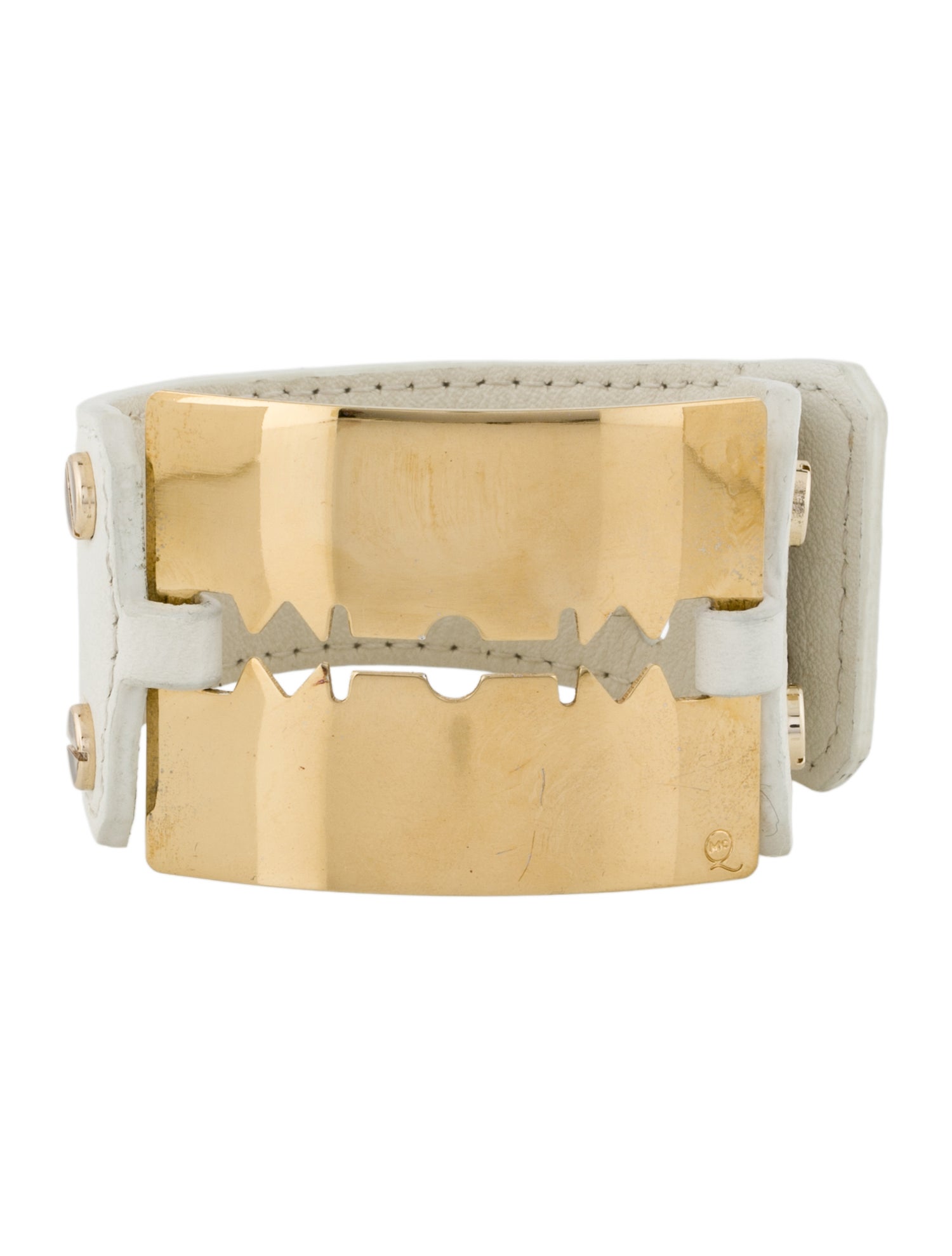 McQ Alexander McQueen Leather Razor Blade Wrap Bracelet