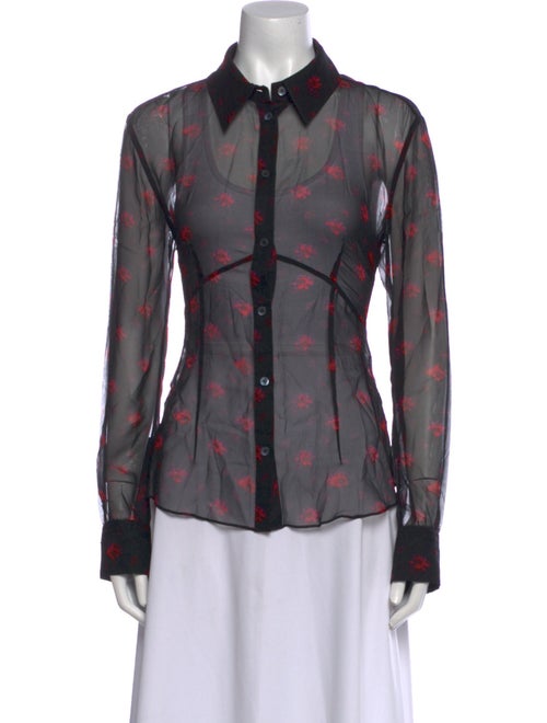 McQ Alexander McQueen Silk Printed Button-Up Top