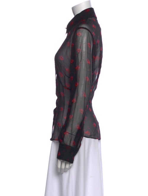 McQ Alexander McQueen Silk Printed Button-Up Top