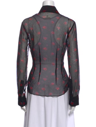 McQ Alexander McQueen Silk Printed Button-Up Top