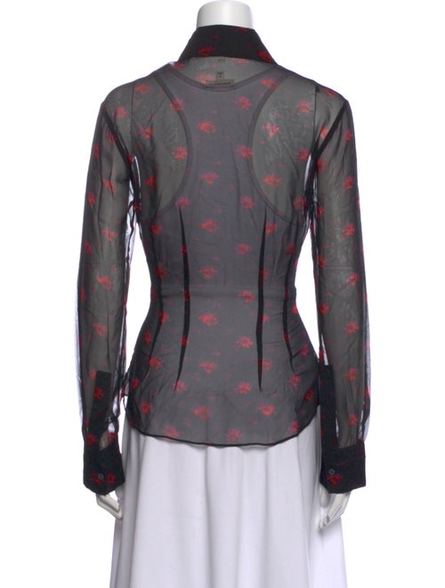 McQ Alexander McQueen Silk Printed Button-Up Top