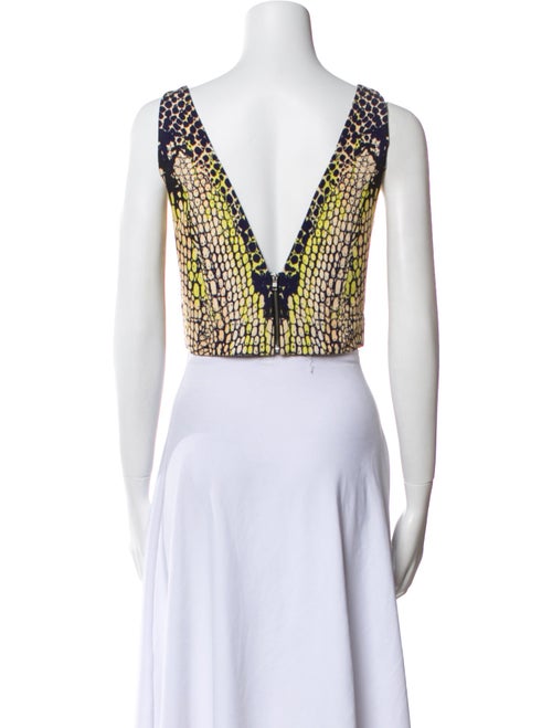 McQ Alexander McQueen Animal Print Scoop Neck Crop Top