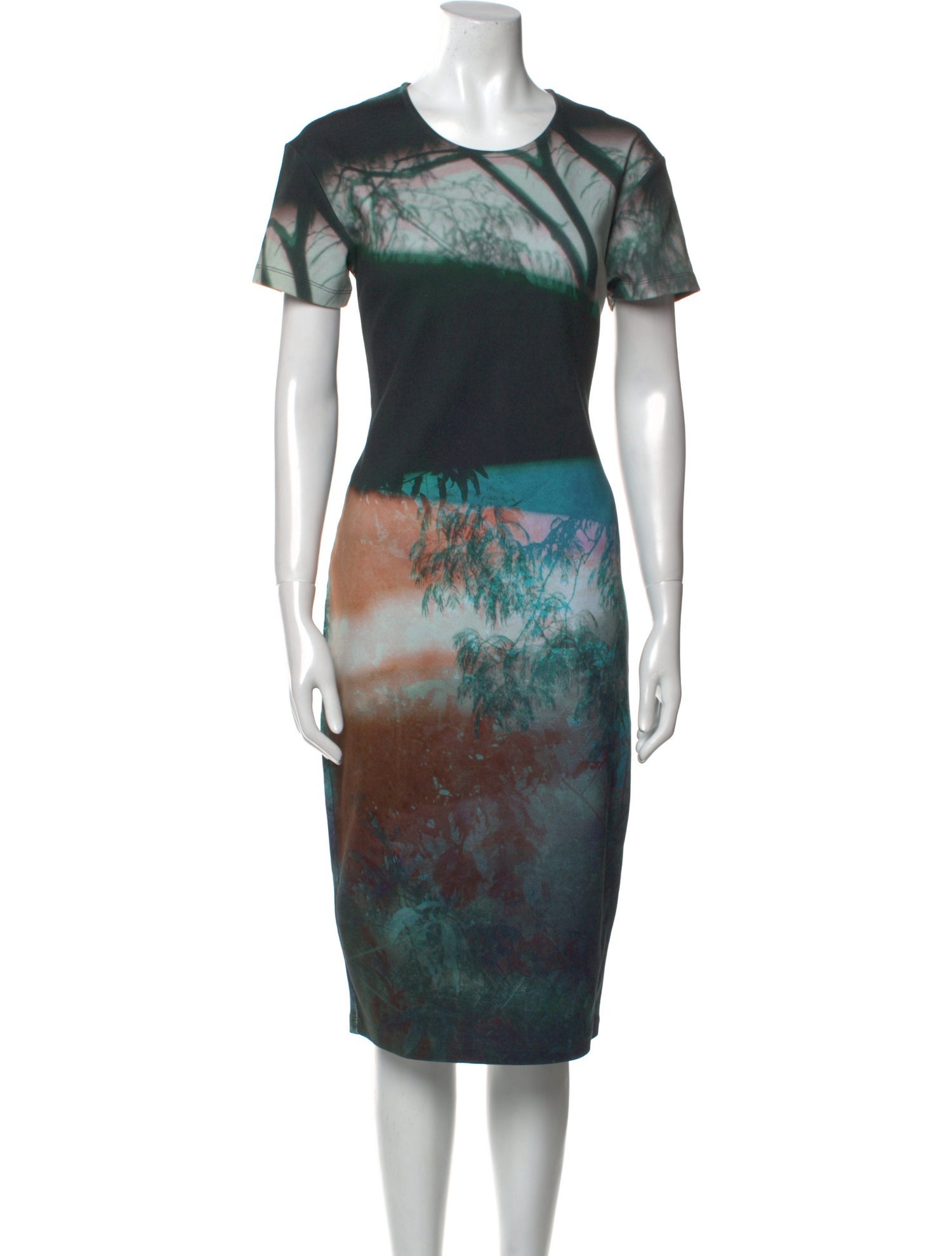 McQ Alexander McQueen Printed Midi Length Dress w/ Tags