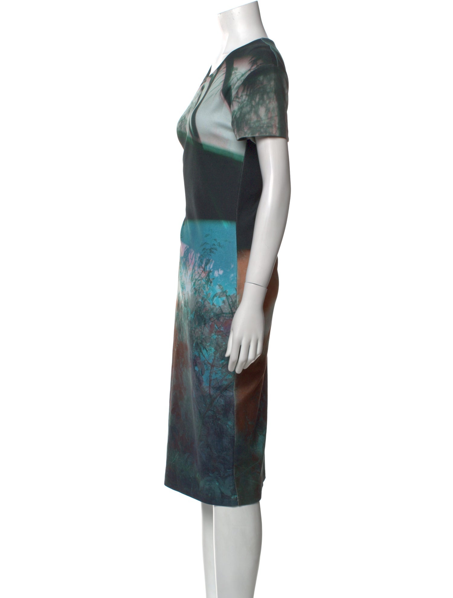 McQ Alexander McQueen Printed Midi Length Dress w/ Tags