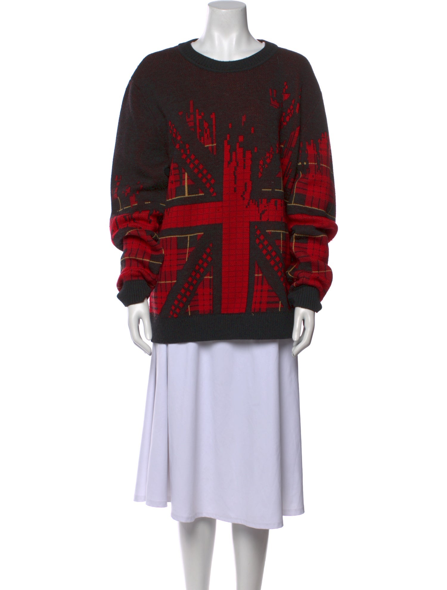 McQ Alexander McQueen Printed Crew Neck Sweater