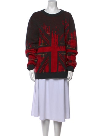 McQ Alexander McQueen Printed Crew Neck Sweater