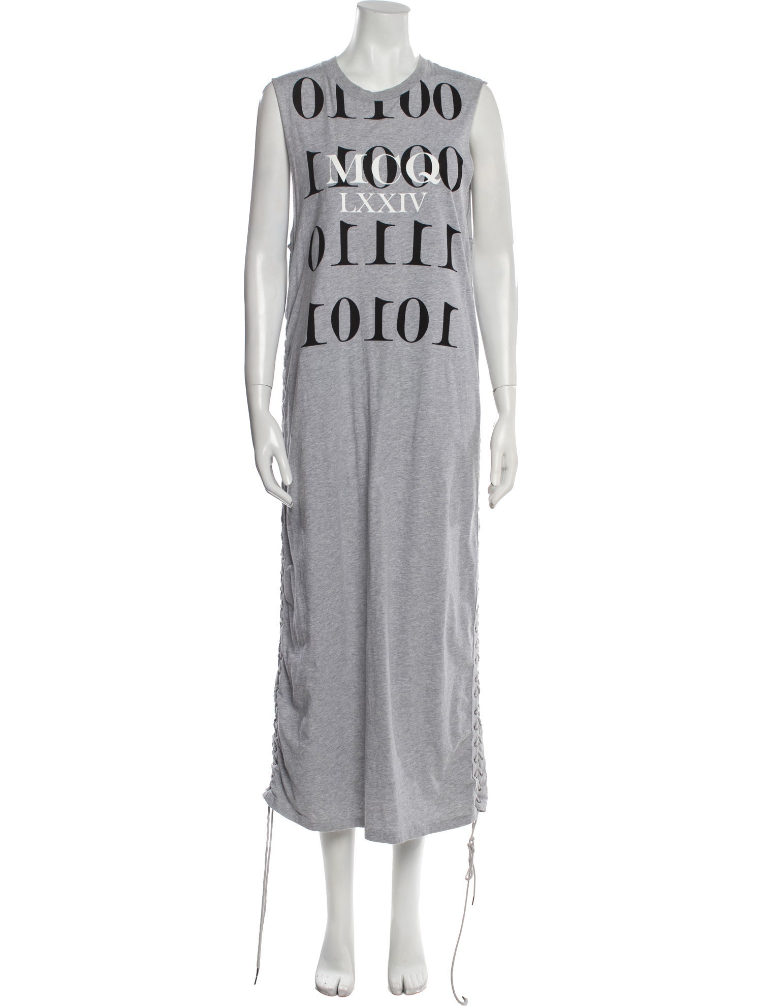 McQ Alexander McQueen Graphic Print Midi Length Dress