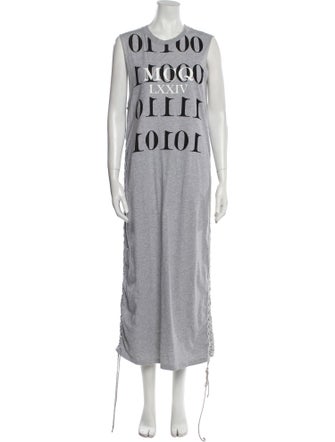 McQ Alexander McQueen Graphic Print Midi Length Dress