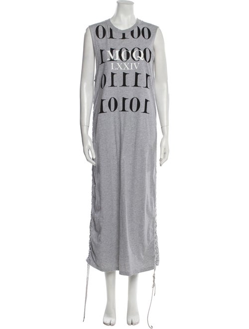 McQ Alexander McQueen Graphic Print Midi Length Dress