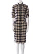 McQ Alexander McQueen Plaid Print Midi Length Dress