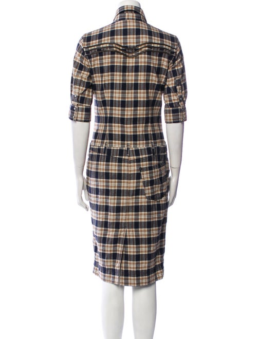 McQ Alexander McQueen Plaid Print Midi Length Dress