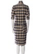 McQ Alexander McQueen Plaid Print Midi Length Dress