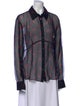 McQ Alexander McQueen Printed Long Sleeve Button-Up Top