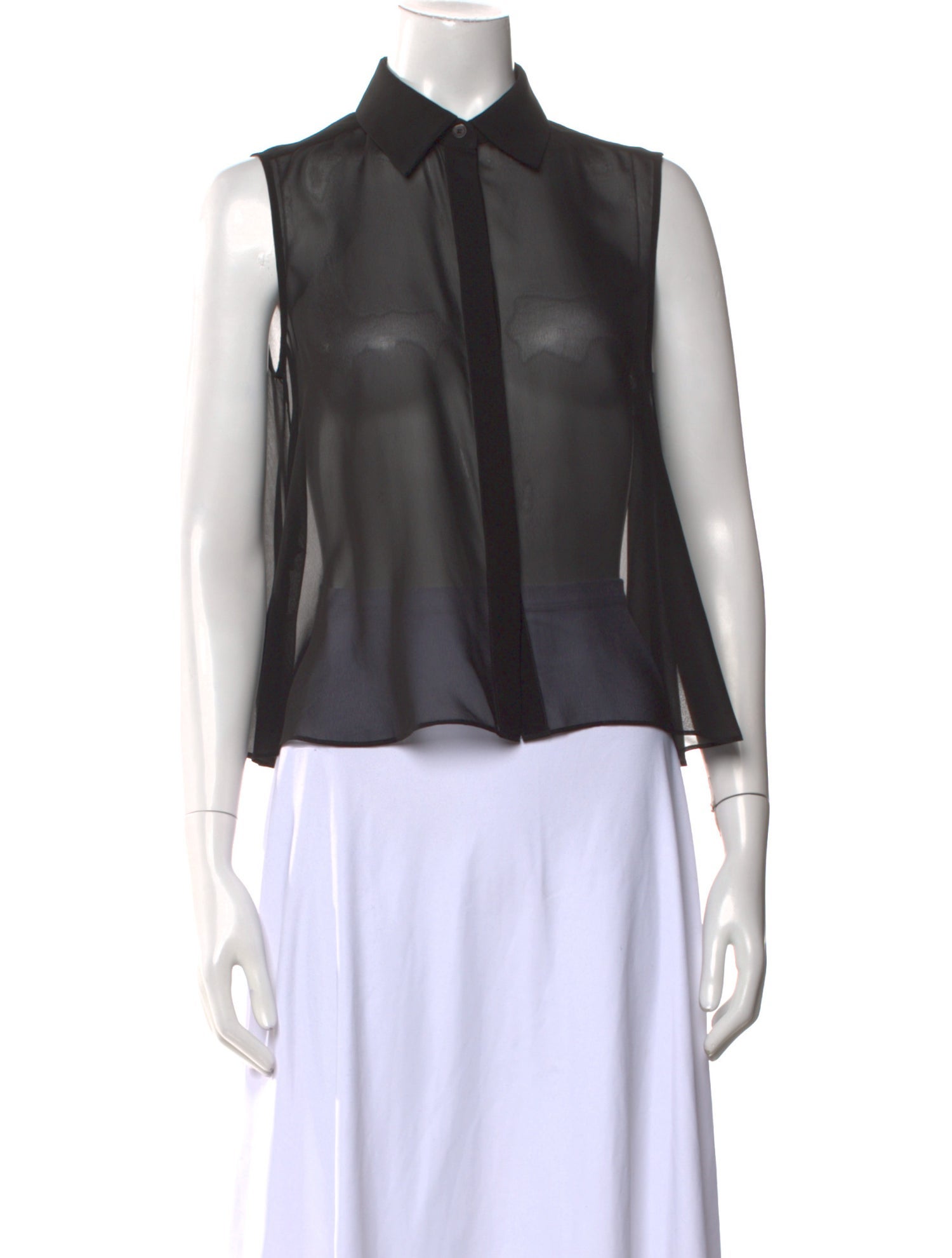 McQ Alexander McQueen Silk Sleeveless Button-Up Top