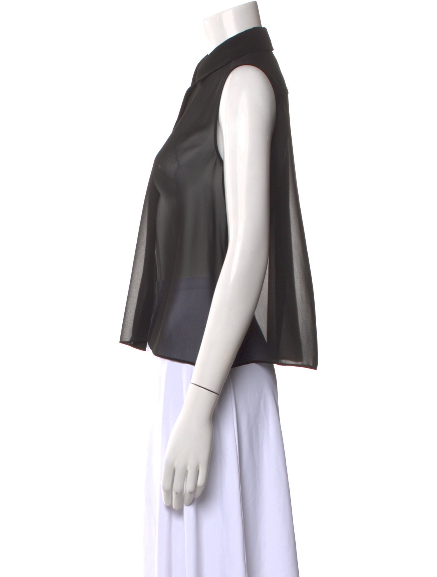 McQ Alexander McQueen Silk Sleeveless Button-Up Top