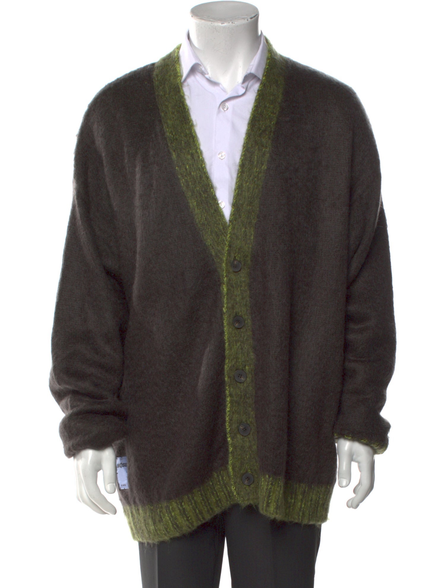 McQ Alexander McQueen Colorblock Pattern V-Neck Cardigan