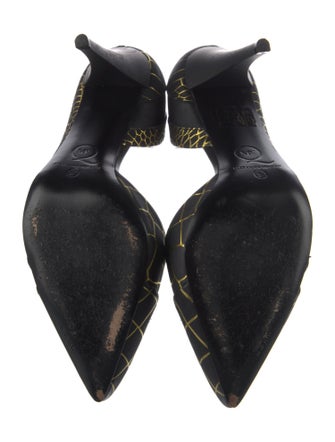 McQ Alexander McQueen Leather Printed D'Orsay Pumps