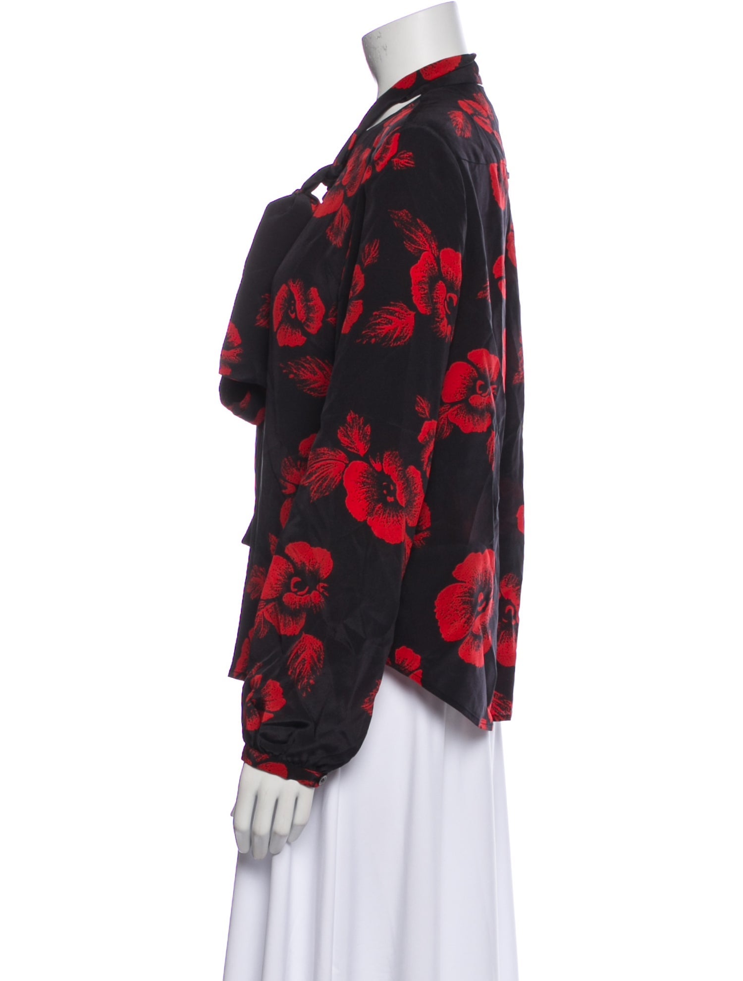 McQ Alexander McQueen Silk Floral Print Blouse
