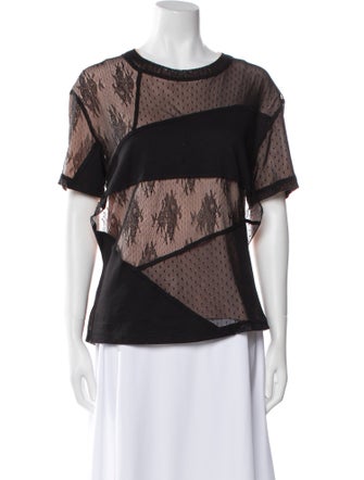 McQ Alexander McQueen Bateau Neckline Short Sleeve Blouse