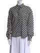 McQ Alexander McQueen Plaid Print Mock Neck Button-Up Top