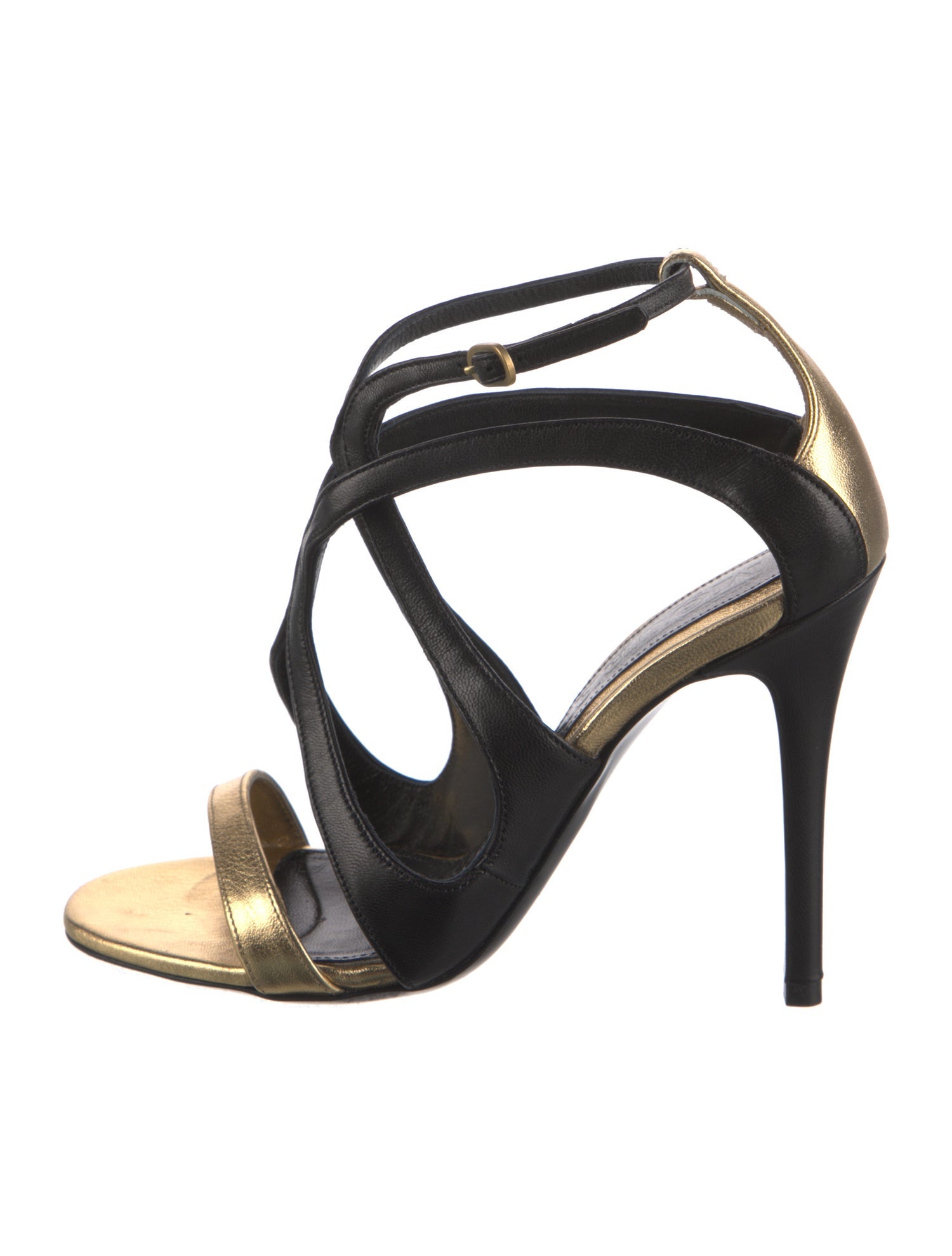 McQ Alexander McQueen Leather Colorblock Pattern Gladiator Sandals