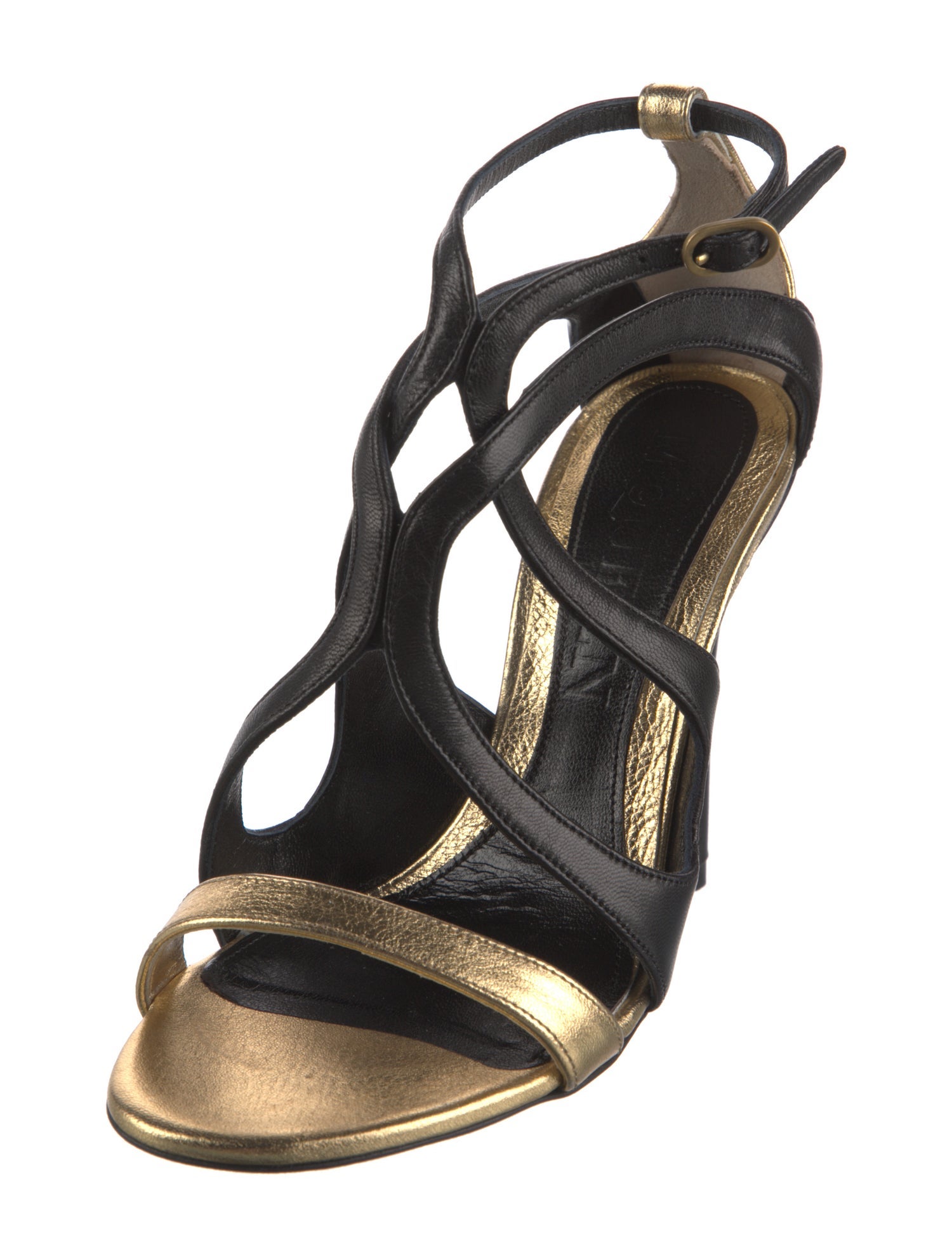 McQ Alexander McQueen Leather Colorblock Pattern Gladiator Sandals