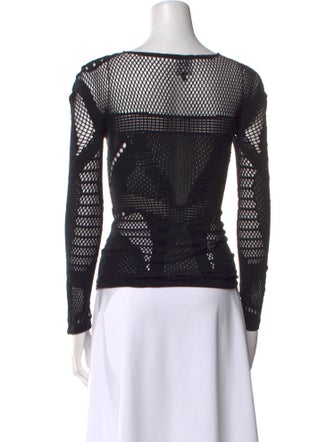 McQ Alexander McQueen Lace Pattern Scoop Neck Top