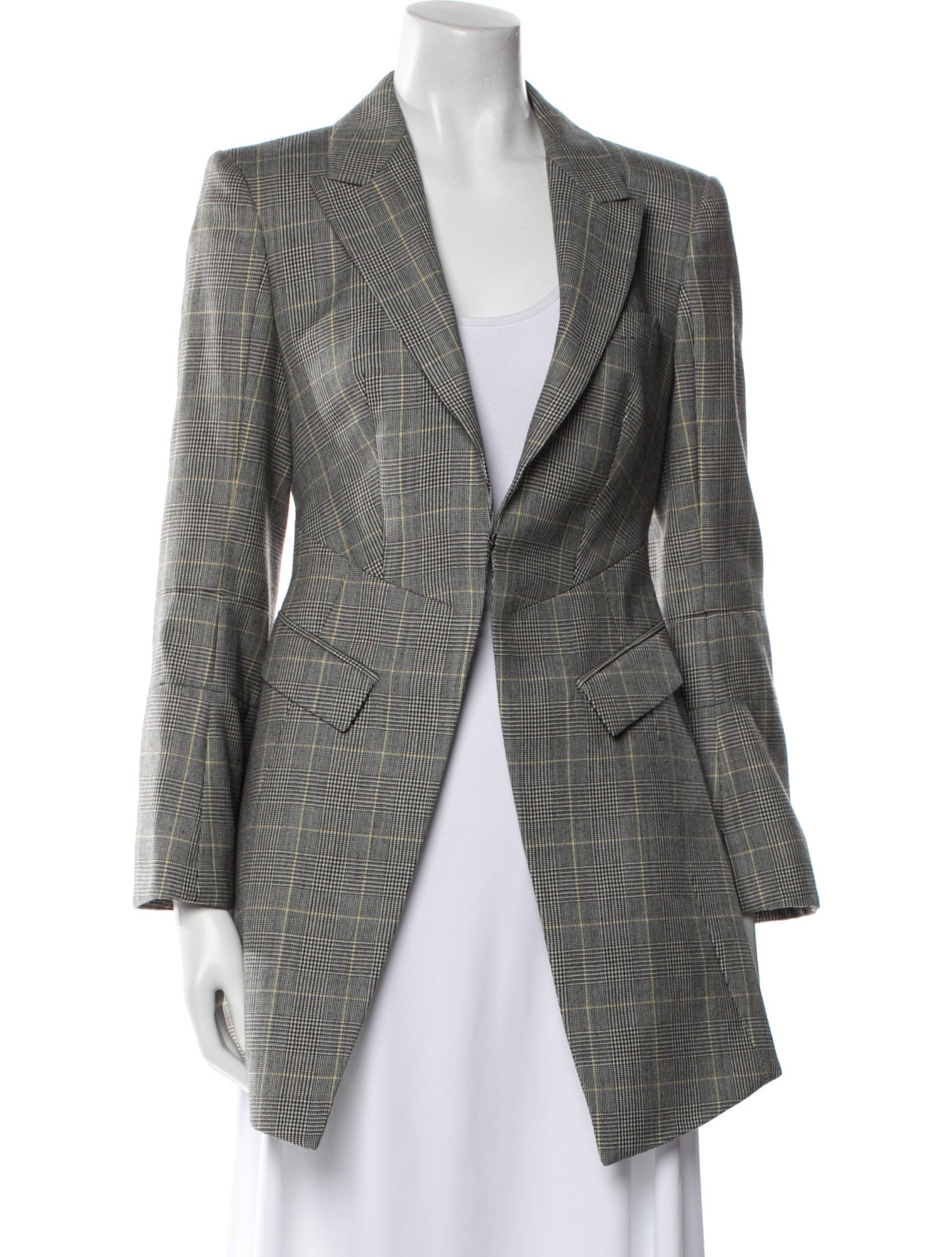 McQ Alexander McQueen Wool Plaid Print Blazer