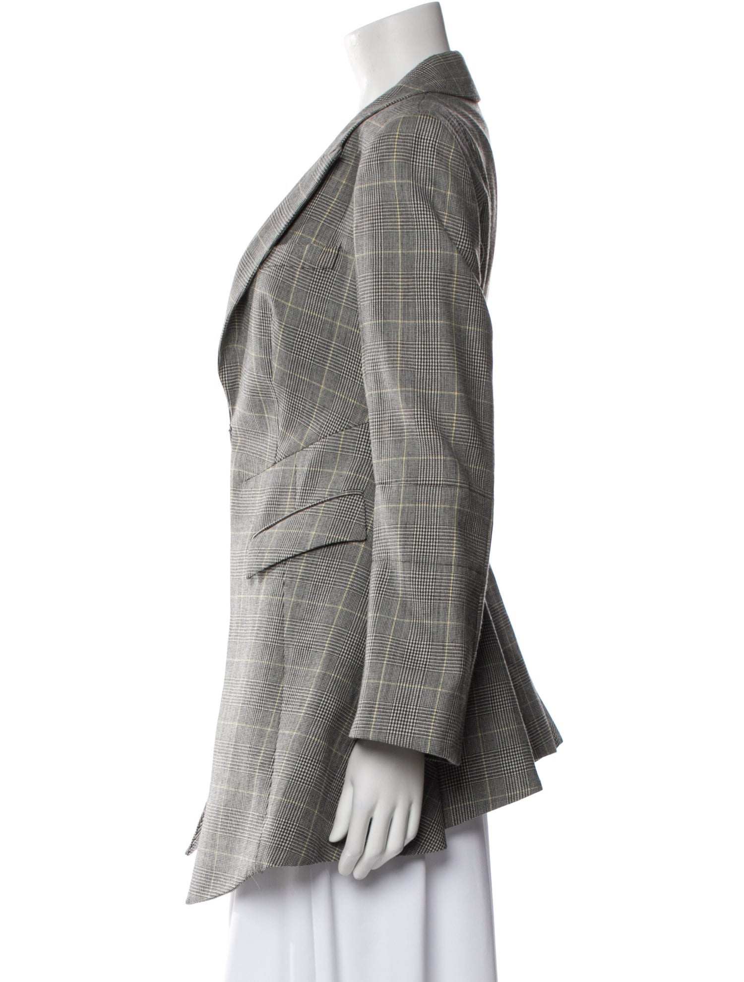 McQ Alexander McQueen Wool Plaid Print Blazer