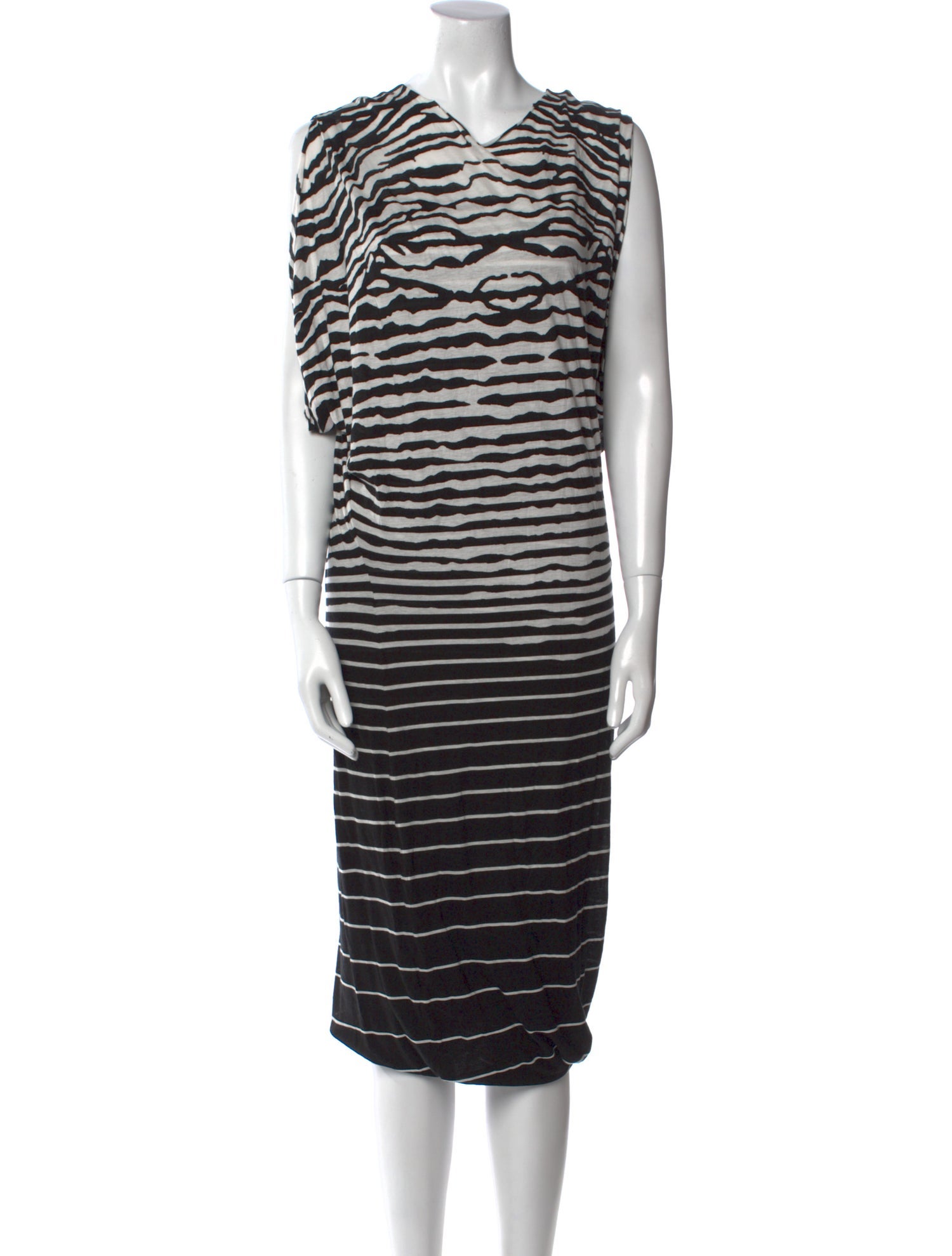 McQ Alexander McQueen Striped Knee-Length Dress