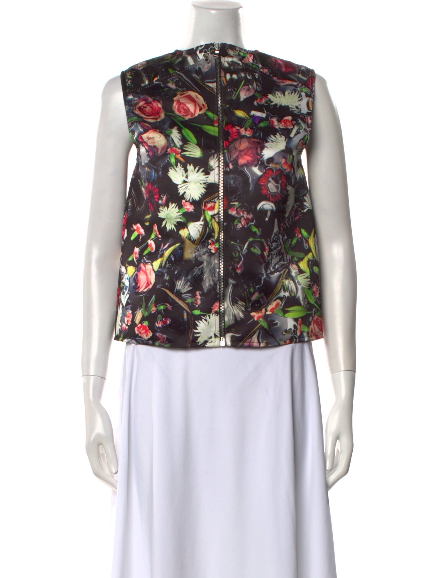McQ Alexander McQueen Floral Print Bateau Neckline Blouse