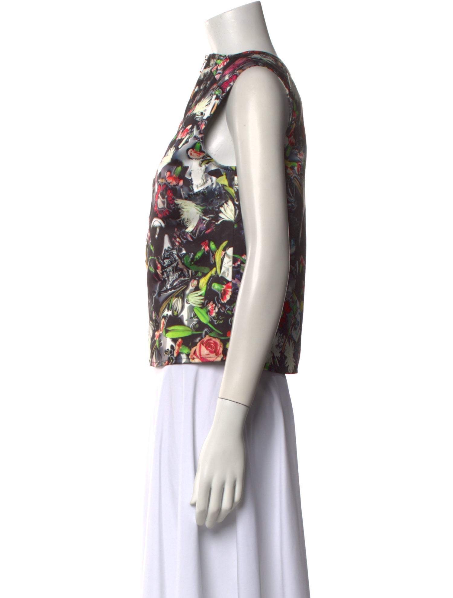 McQ Alexander McQueen Floral Print Bateau Neckline Blouse