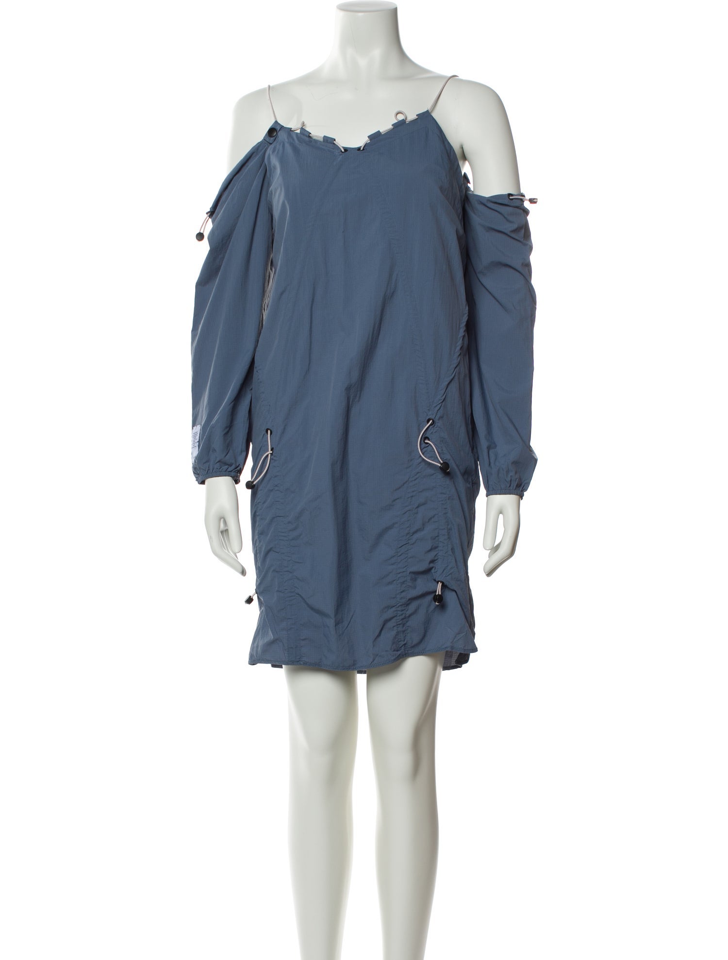 McQ Alexander McQueen Off-The-Shoulder Mini Dress - Blue Dresses, Clothing - WMQ49688 | The RealReal McQ Alexander McQueen Off-The-Shoulder Mini Dress - Blue Dresses, Clothing - WMQ49688 | The RealReal