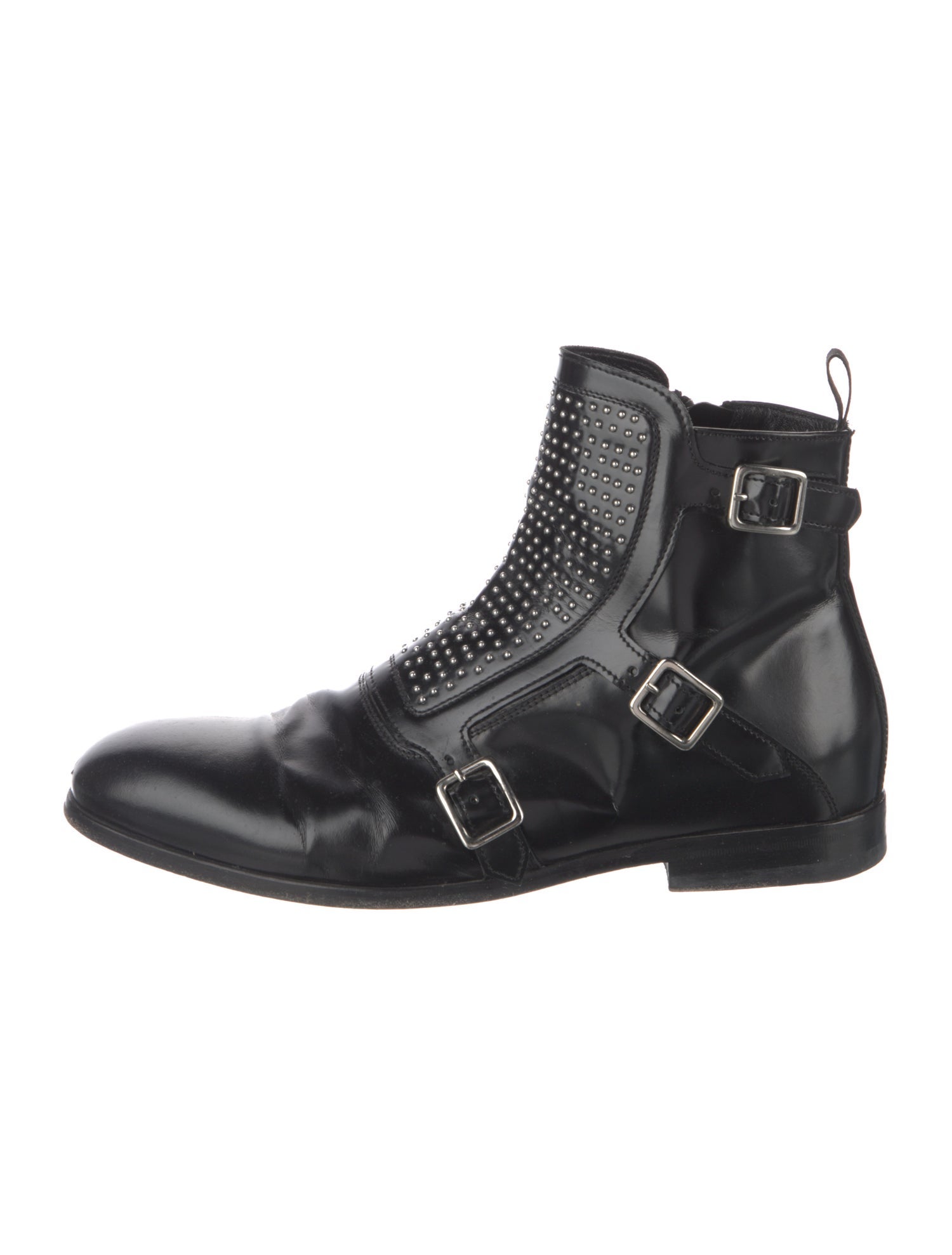 McQ Alexander McQueen Leather Studded Accents Boots