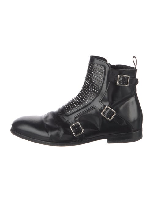 McQ Alexander McQueen Leather Studded Accents Boots