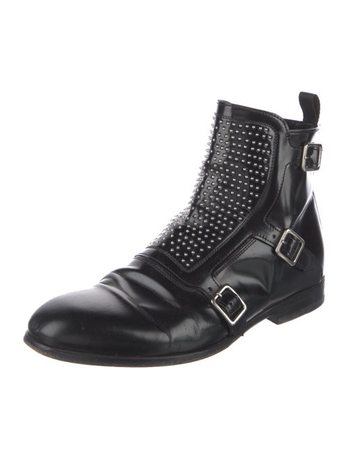 McQ Alexander McQueen Leather Studded Accents Boots