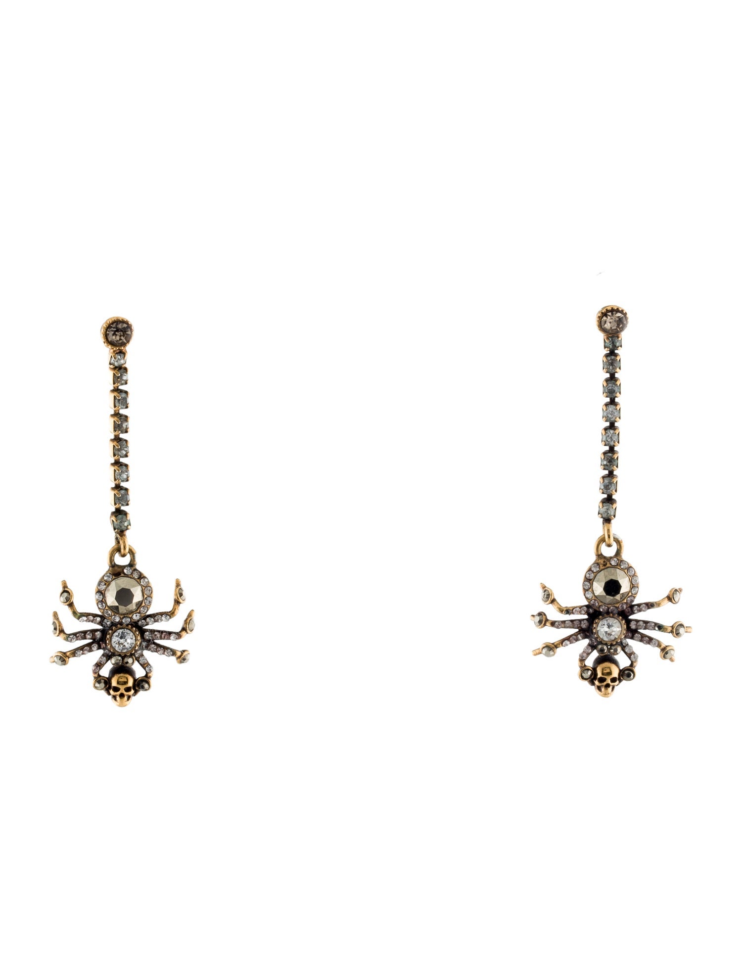 McQ Alexander McQueen Crystal Spider Embellishment Drop Earrings