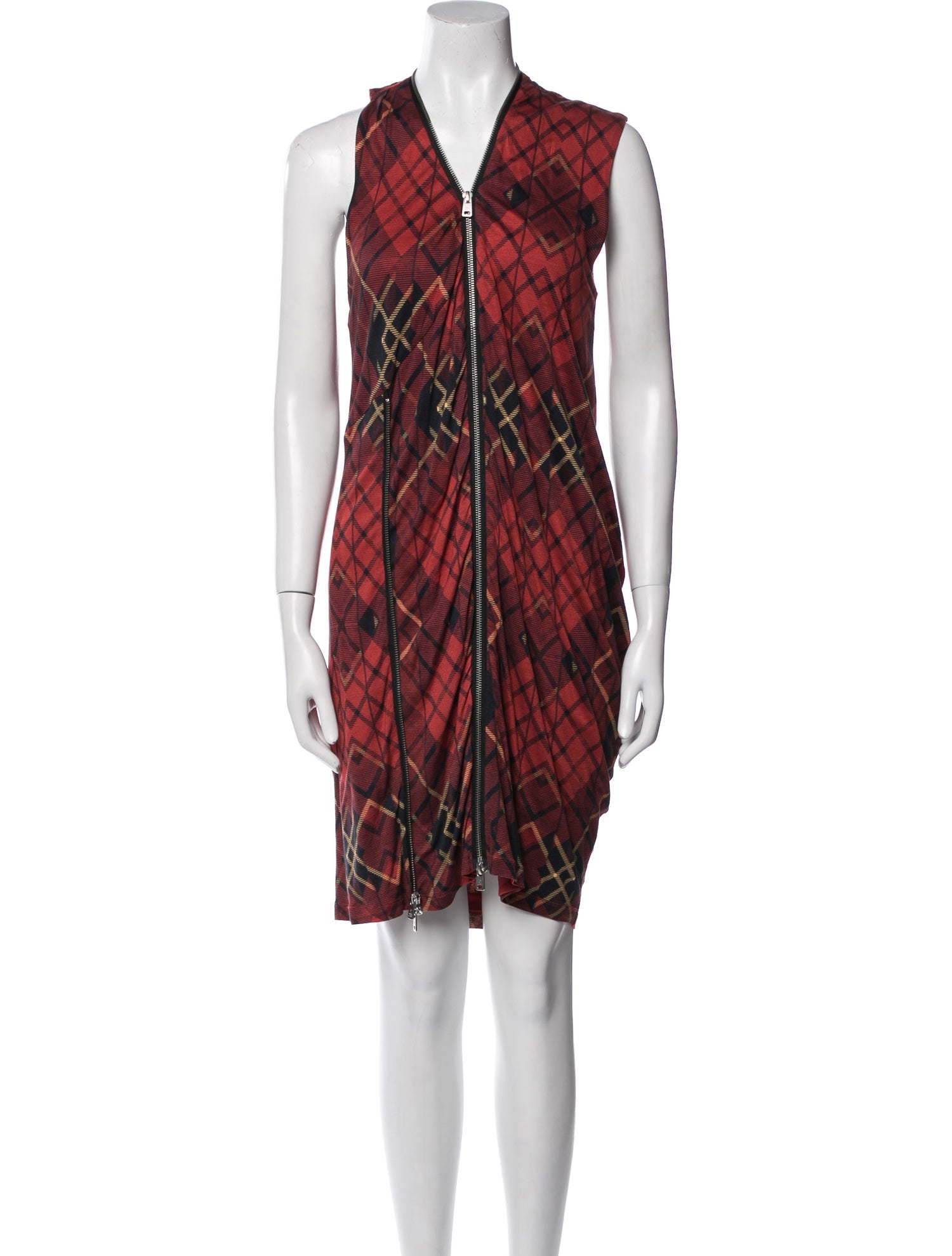 McQ Alexander McQueen Plaid Print Knee-Length Dress