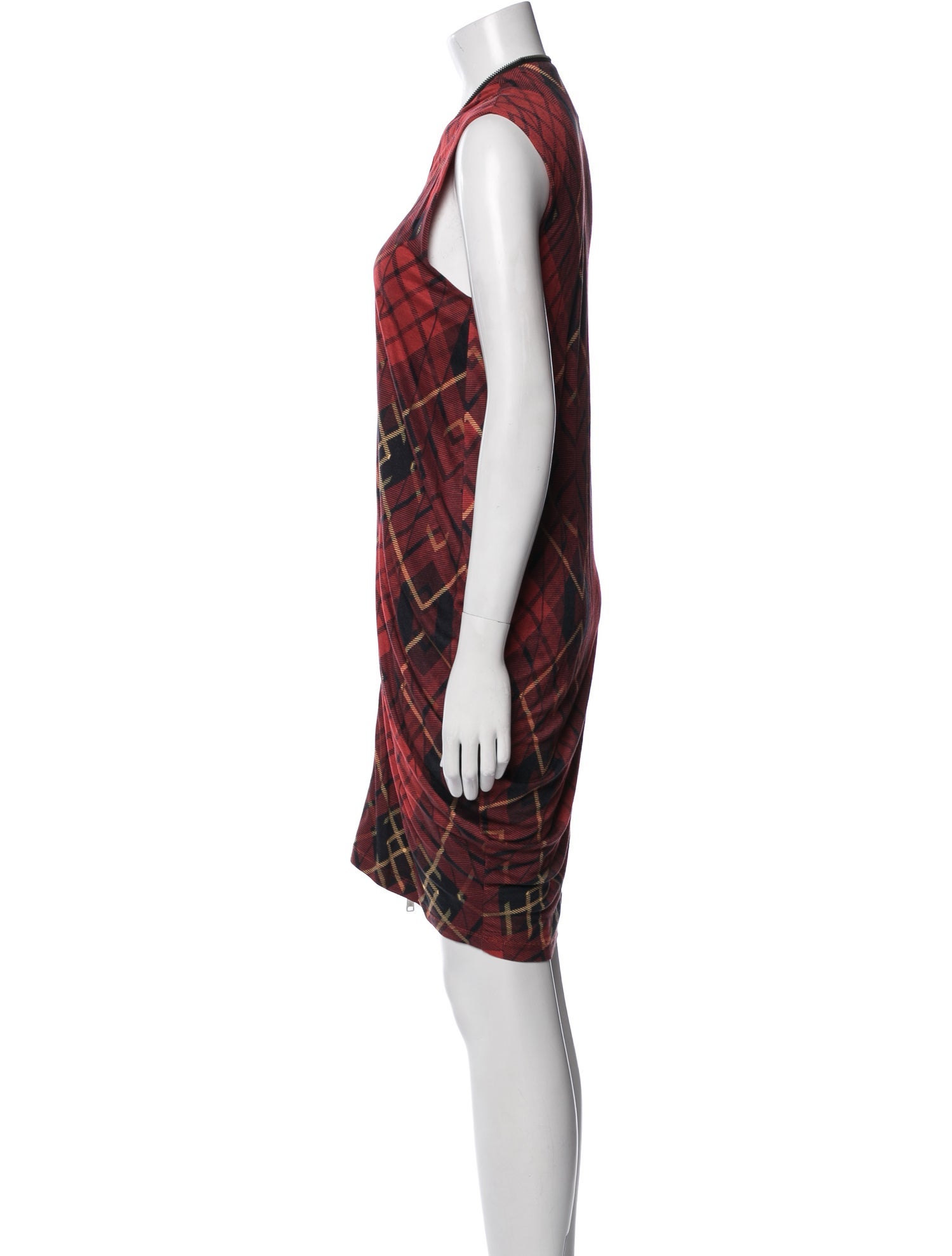 McQ Alexander McQueen Plaid Print Knee-Length Dress