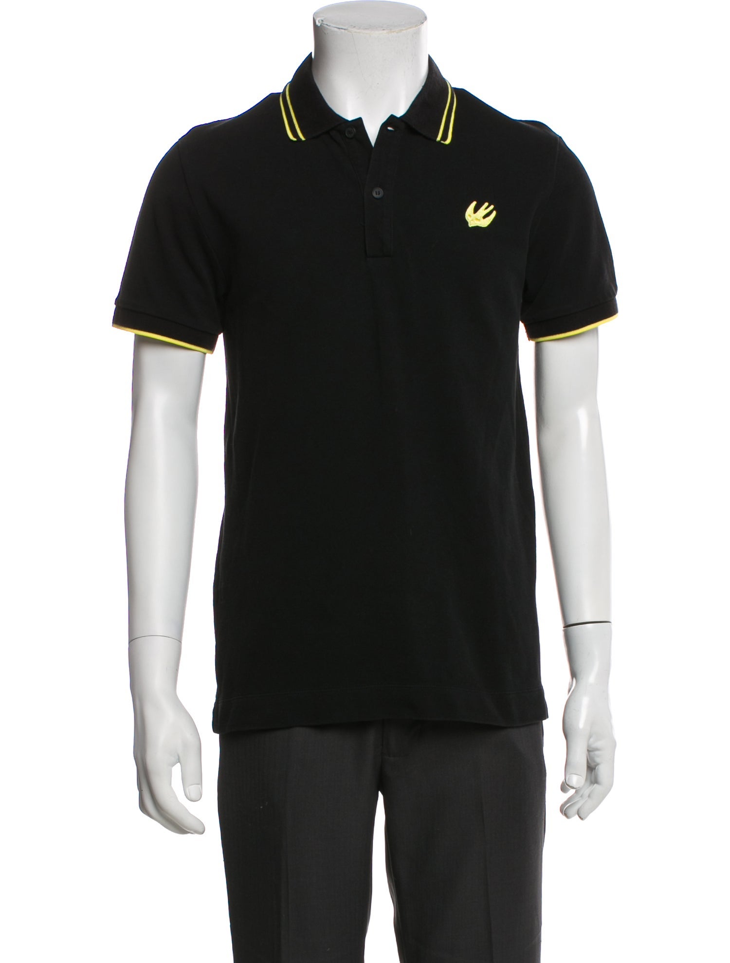 McQ Swallow Collar Short Sleeve Polo Shirt