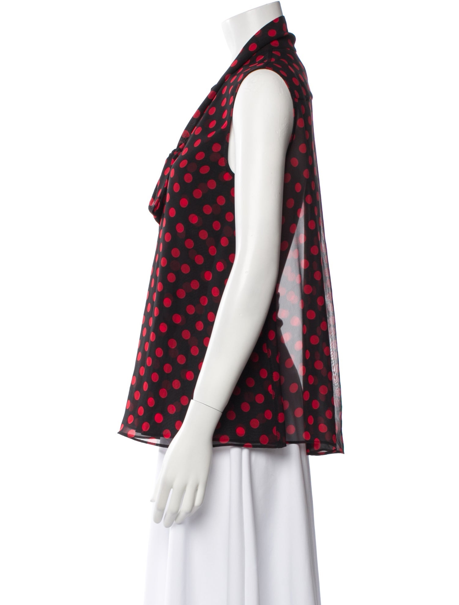 McQ Alexander McQueen Polka Dot Print Mock Neck Blouse