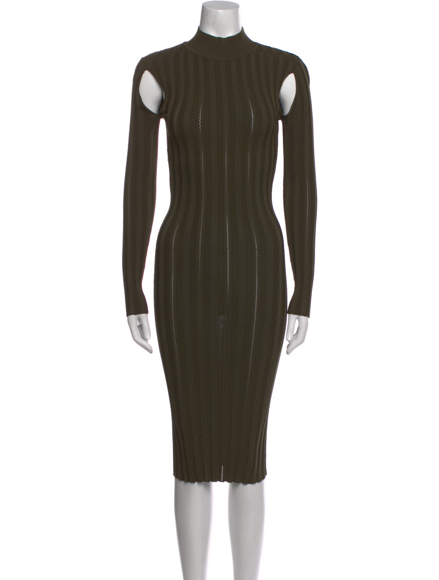 McQ Alexander McQueen Mock Neck Midi Length Dress