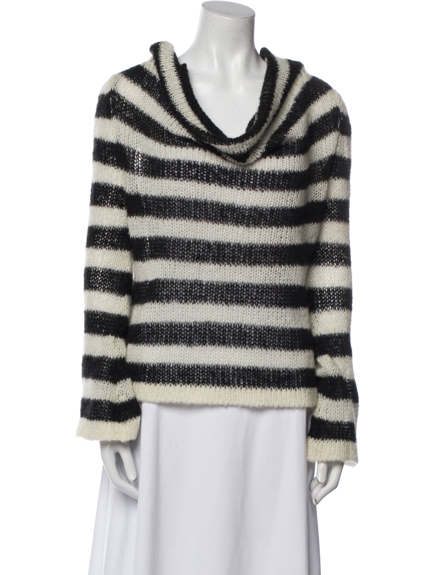 McQ Alexander McQueen Striped Cowl Neck Sweater