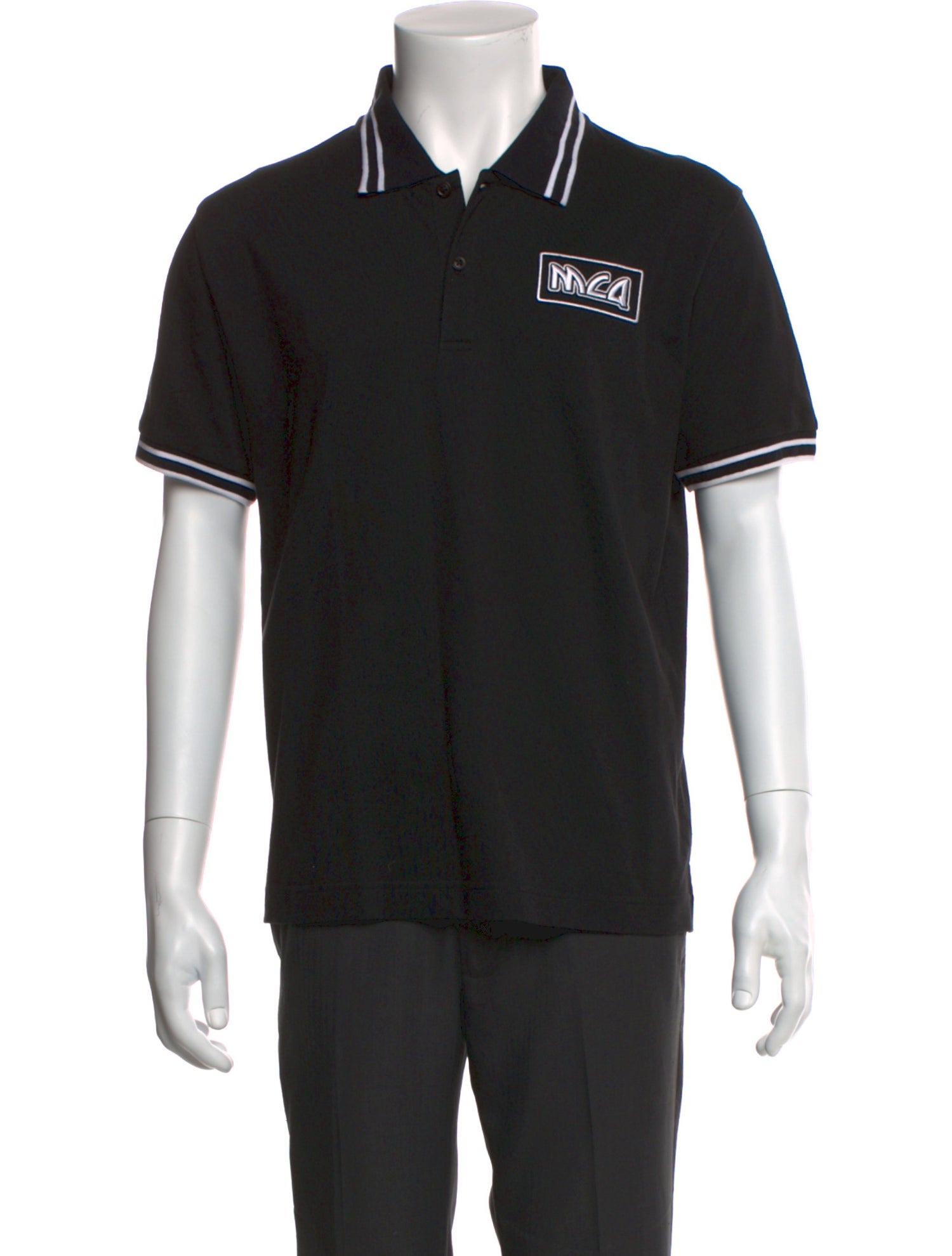 McQ Swallow Striped Collar Polo Shirt