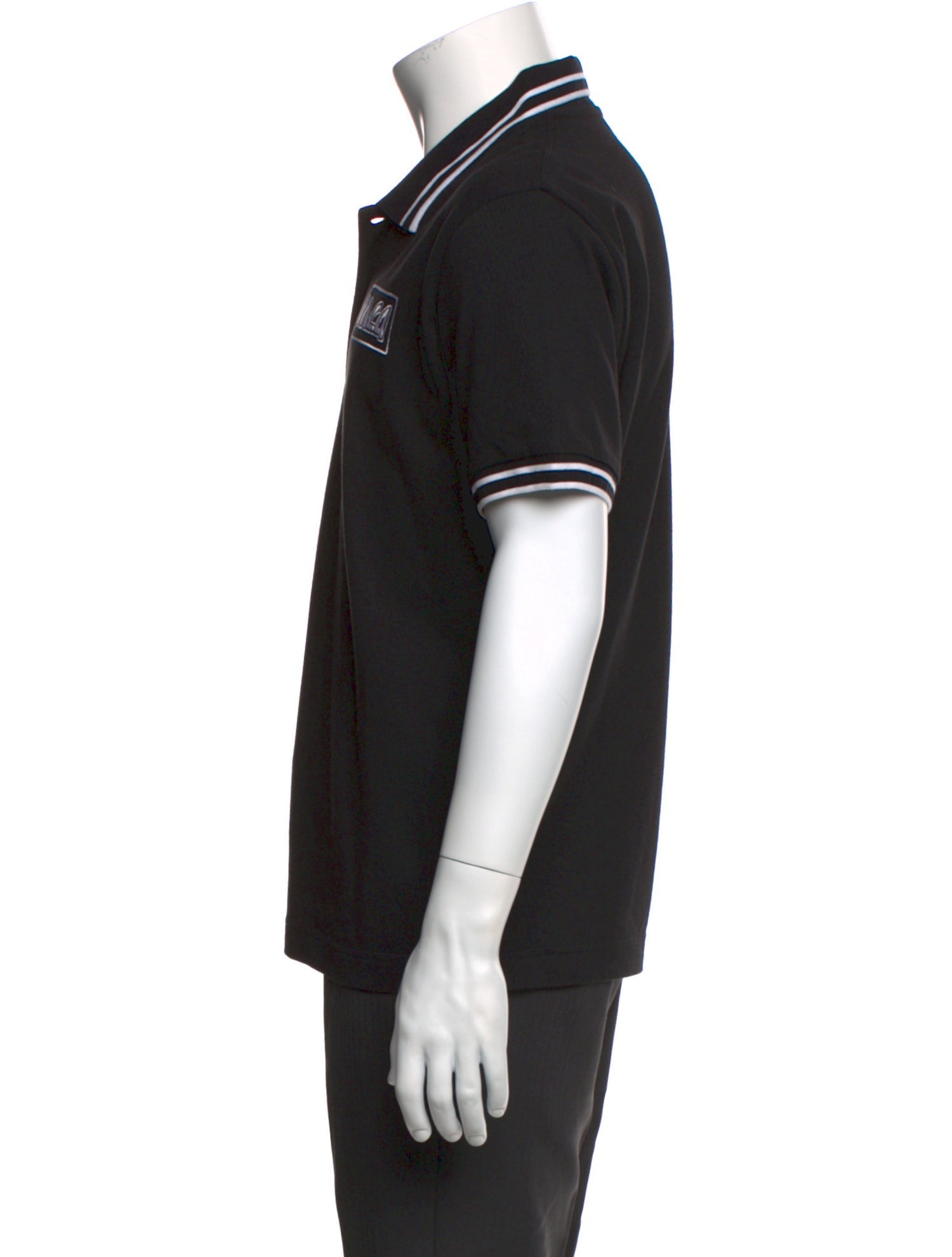 McQ Swallow Striped Collar Polo Shirt