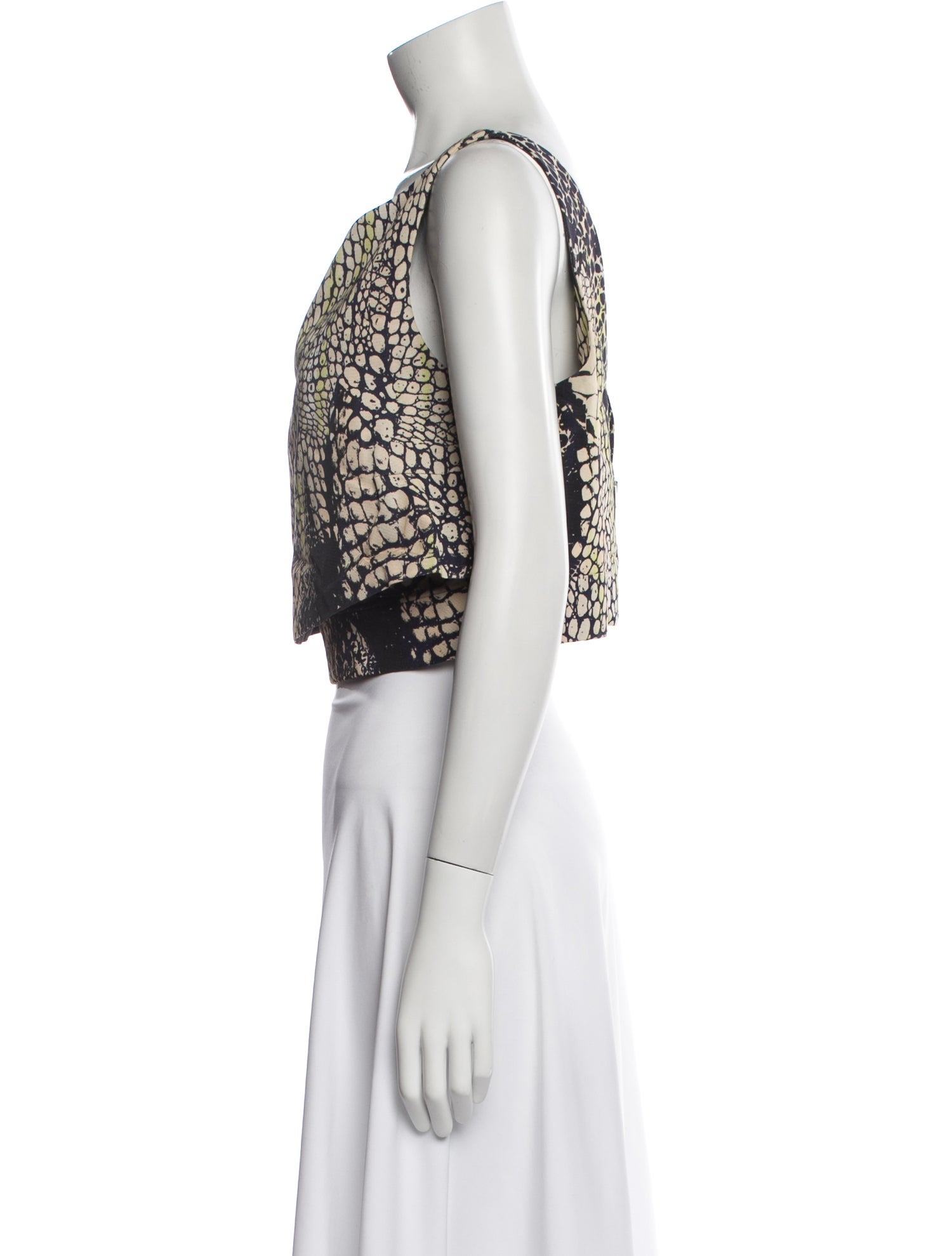 McQ Alexander McQueen Animal Print V-Neck Crop Top