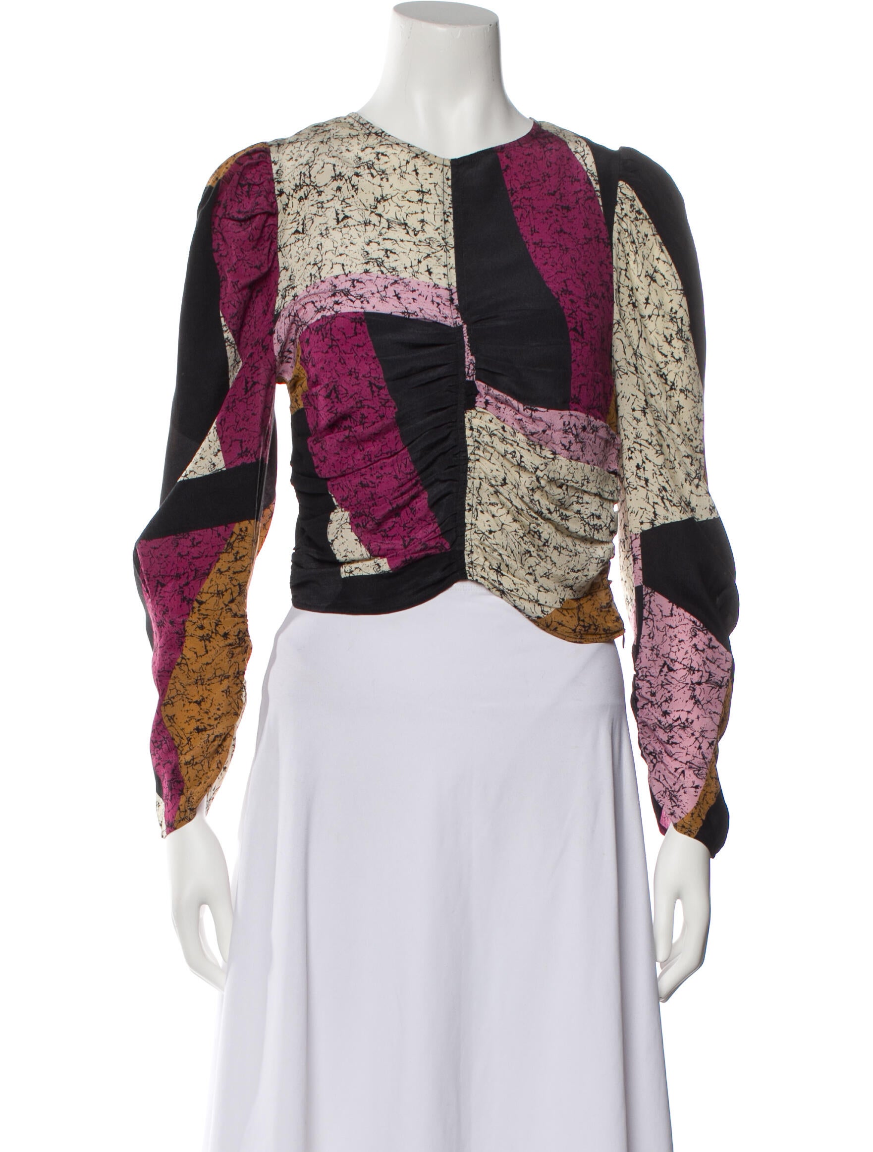 Mariacher Silk Printed Crop Top