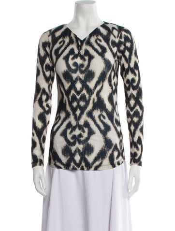 Mariacher Tops Animal Print V-Neck Sweatshirt XS