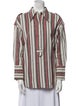 Mariacher Striped Long Sleeve Button-Up Top