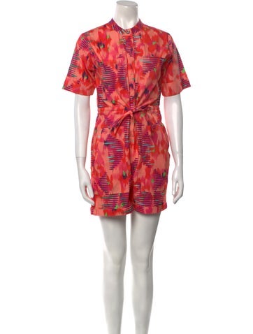 Mariacher Jumpsuits and Rompers Printed Mock Neck Romper S